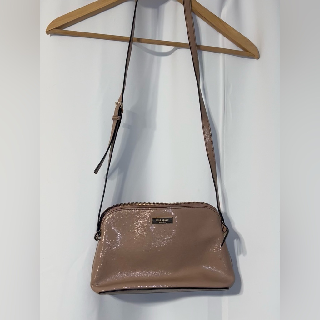 Kate Spade Taupe Patent Leather Crossbody